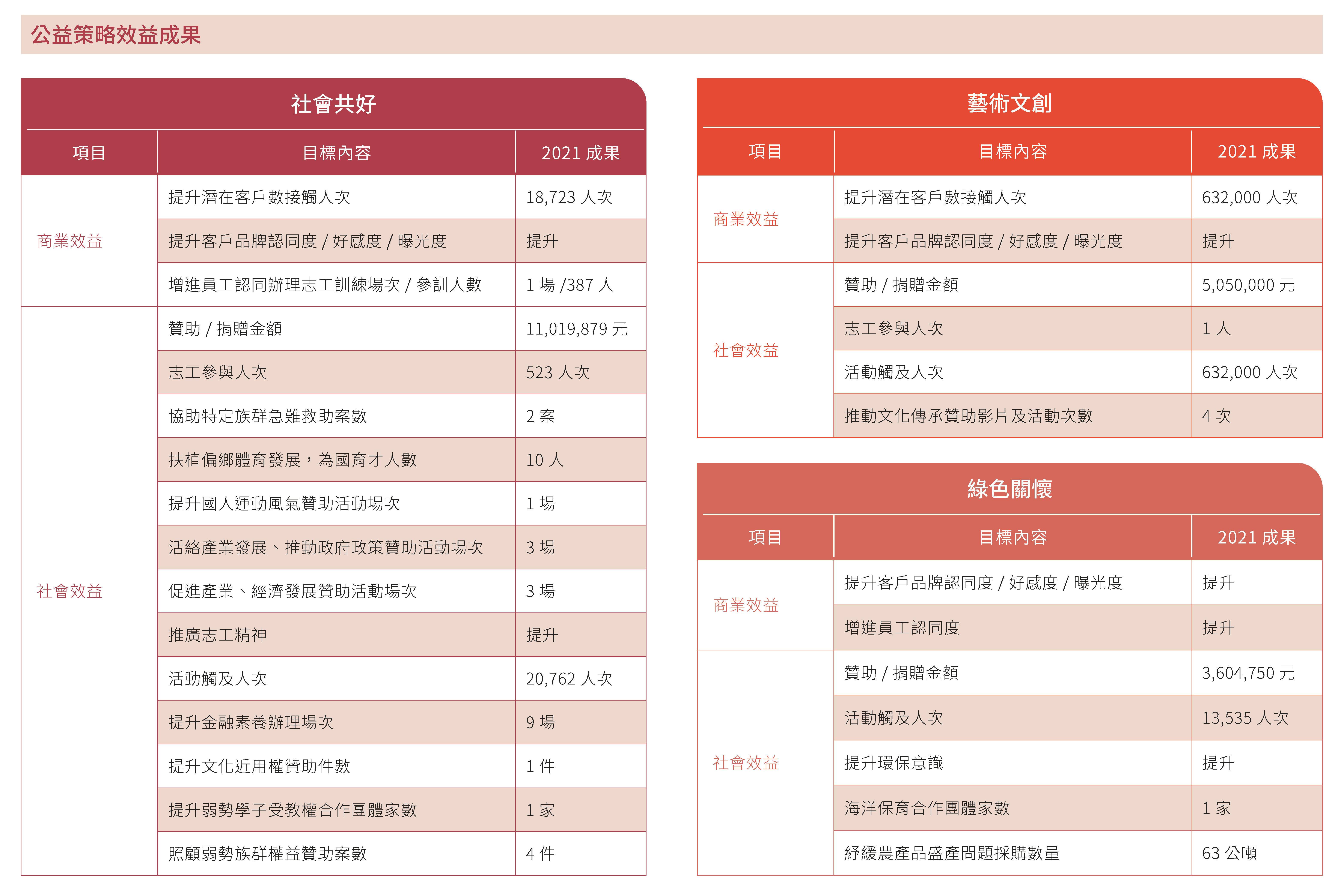 公益策略效益成果