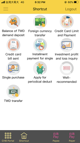 Mobile Internet Banking Shortcut