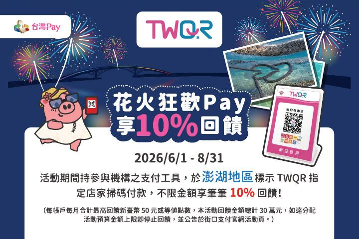 TWQR花火狂歡Pay享10%回饋